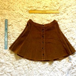 Brown button-up skirt